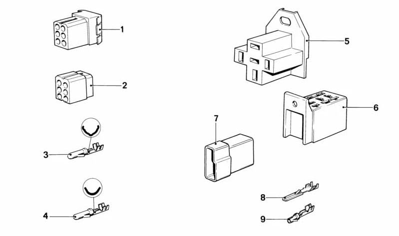 Conector redondo para BMW R248 (OEM 61131243297). Original BMW