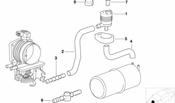 Manguito/codo de admisión OEM 13901744120 para BMW Serie 7 E38. Original BMW.