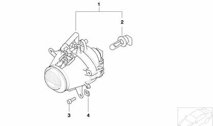 Faros antiniebla OEM 63176911007 para BMW Serie 3 E46 (316i AL/AN/AX) todos los motores y transmisiones compatibles. Original BMW.
