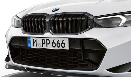 Parrilla delantera M Performance en carbono OEM 51719632873 para BMW Serie 3 G20N, G21N, G28N. Accesorio original BMW.
