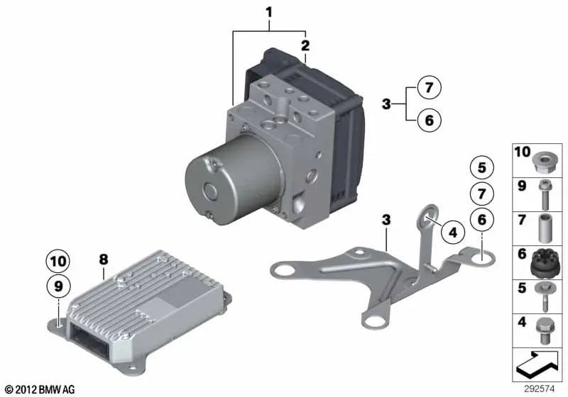 DSC Control Unit Repair Kit for BMW 5 Series F10, F11, F18, 6 Series F12, F13 (OEM 34526852812). Original BMW