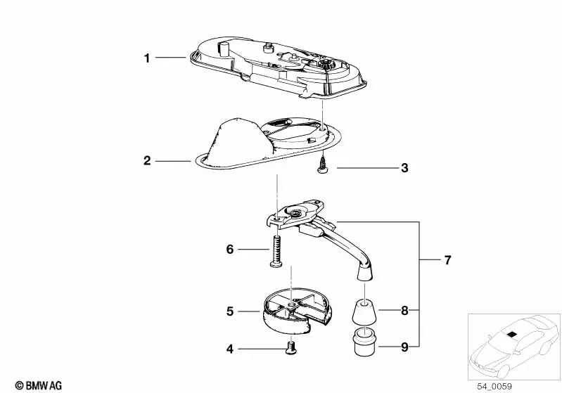 Rosette for BMW E21, E30, E12, E28, E24, E23 (OEM 54121867887). Genuine BMW.