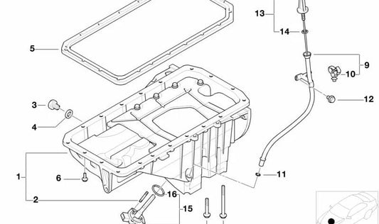 Varilla medidor de aceite OEM 11432247706 para BMW E46 318d, 320d {todos los modelos compatibles listados}. Original BMW.