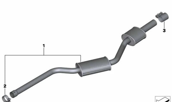 Silencioso delantero OEM 18307646026 para BMW F25, F26. Original BMW.