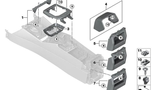 Clip de sujeción OEM 07146995183 para BMW G42, G87, G20, G21, G28, G80, G81, G22, G23, G26, G82, G83, G60, G61, G68, G90, G70, G45, G09, U25. Original BMW.