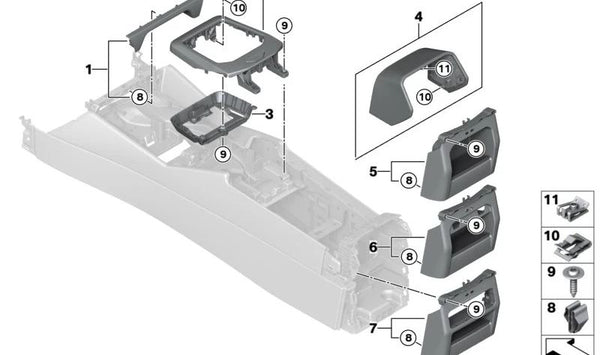 Clip de sujeción OEM 07146995183 para BMW G42, G87, G20, G21, G28, G80, G81, G22, G23, G26, G82, G83, G60, G61, G68, G90, G70, G45, G09, U25. Original BMW.