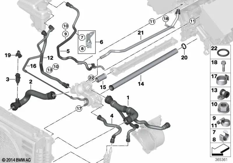 Tubo de ventilación para BMW Serie 7 E65, E66 (OEM 17127508040). Original BMW.