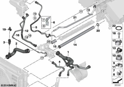 Tubo de ventilación para BMW Serie 7 E65, E66 (OEM 17127508040). Original BMW.