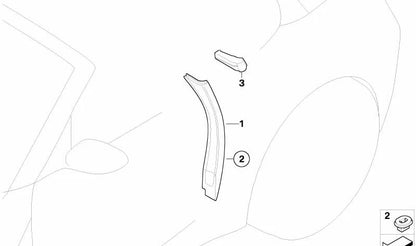 Right B-pillar trim for BMW Z4 E85, E86 (OEM 51477025646). Original BMW