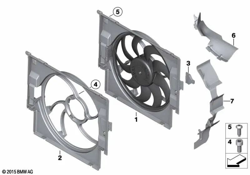 Conducto de aire para BMW F87N Serie 2, F80, F80N Serie 3, F82, F83, F82N, F83N Serie 4 (OEM 17112284794). Original BMW