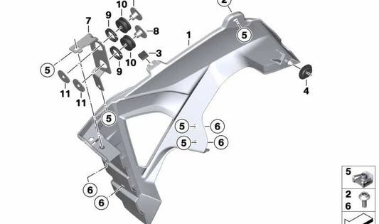 Embellecedor de radiador izquierdo OEM 46631540037 para motos BMW G310GS (2017-2025). Original BMW Motorrad.