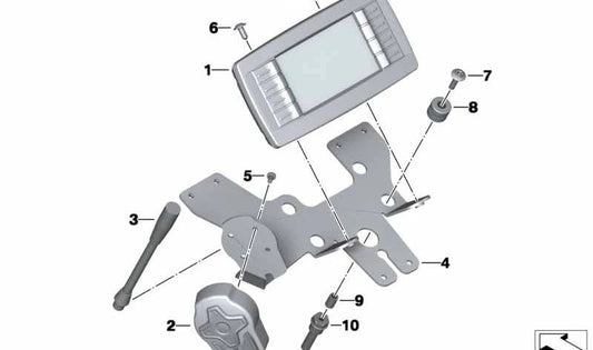 Suporte ao controle central OEM 65618527972 para os modelos BMW Motorrad F 800 GT (FK71) 2012-2019. Peça original da BMW Motorrad.