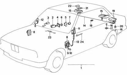 Speaker with right side trim OEM 65131377778 for BMW E23. Original BMW