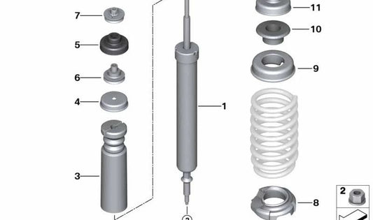 Rear shock absorber for BMW 3 Series E90, E90N (OEM 33526782761). Original BMW