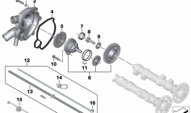 Carcasa de bomba de agua negra OEM 11518531161 para motos BMW F800GT, F800S, F800ST, F800R. Original BMW Motorrad.