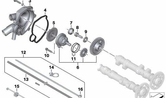 Carcasa de bomba de agua negra OEM 11518531161 para motos BMW F800GT, F800S, F800ST, F800R. Original BMW Motorrad.