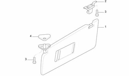Visera para Maquillaje con Luz derecha para BMW Serie 5 E39, Serie 7 E38 (OEM 51168237108). Original BMW