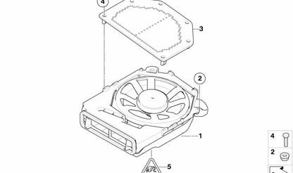 Altavoz subwoofer central izquierdo OEM 65139143143 para BMW E81, E82, E87, E87N, E88, E90, E90N, E91, E91N, E92, E92N, E93, E93N, E84. Sistema de sonido HiFi. Original BMW.