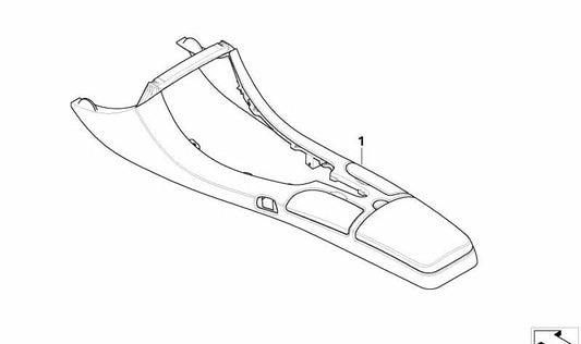 Consola central de cuero gris claro OEM 51168020630 para BMW E52 Z8 (2000-2003). Pieza original BMW.