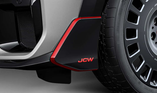 Aleta aerodinámica delantera izquierda JCW negro alto brillo OEM 51115B3A2C5 para MINI F65, F66, Cabrio F67… y más. Original MINI.