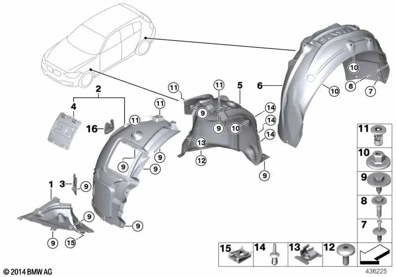 Rechte Staulippe für BMW F22, F23 Series 2 (OEM 51717260738). Original BMW