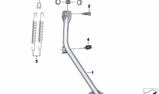 Apoyo lateral OEM 46527684073 para motos BMW R1200GS K25 (2002-2012). Original BMW Motorrad.
