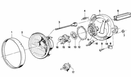 Scheinwerferensatz para BMW 3 E21 Series (OEM 63121358814). BMW original.