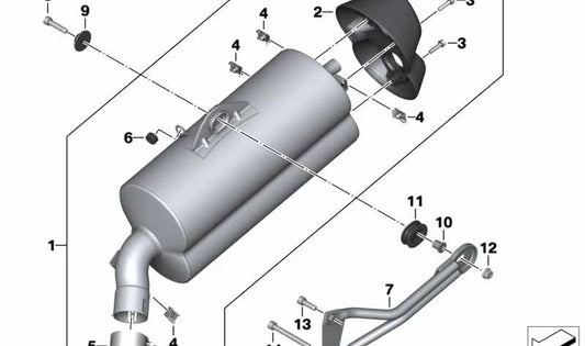 Silenciador adicional OEM 18518556914 para BMW Motorrad C 650 GT (2015-2020). Original BMW Motorrad.