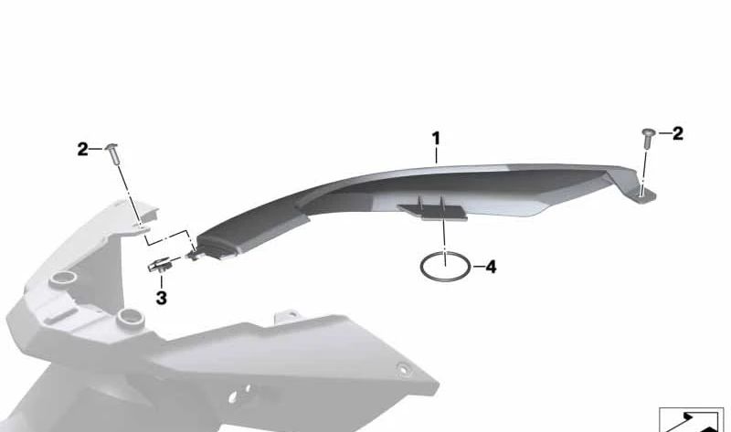 Panel lateral trasero izquierdo OEM 46637698803 para BMW Motorrad F 700 GS, F 700 GS ABS. Repuesto original BMW Motorrad.