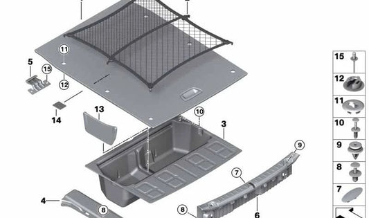 Left side cover of the OEM chassis 51477361787 for BMW F36 and F36n. Original BMW piece.