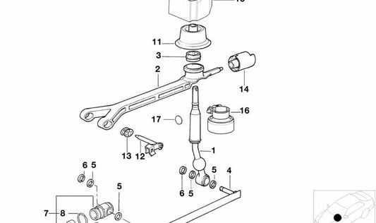 Hebel für BMW 3 E36 -Serie, Z8 E52 (OEM 25117527260). Original BMW