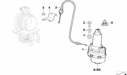 Cable Bowden de control acelerador OEM 35411163018 para BMW E39 520i (modelos con motor M52, cambio manual y automático, años 1996-2003). Original BMW.