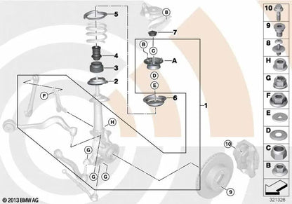 Front additional shock absorber for BMW E61N, E63, E64 (OEM 31336764084). Original BMW