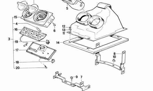 Interruptor climatización OEM 64111380048 para BMW E24. Pieza original BMW.