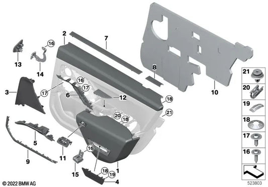 Brustliste SSR Kurz nach hinten links für BMW G70 (OEM 5135A31C21). Original BMW
