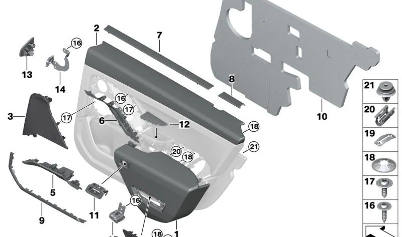 Rear Left Long Molding OEM 51355A31C23 for BMW G70. Original BMW.