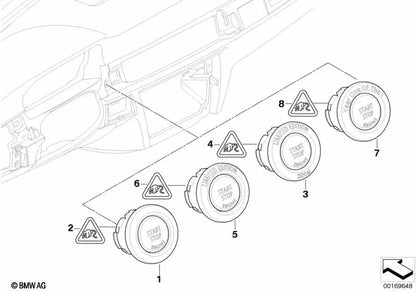 Start/Stop switch for BMW E92, E92N, E93, E93N (OEM 61319146356). Genuine BMW