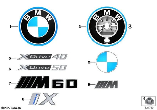 Emblem for BMW I20 (OEM 51145A060A4). Genuine BMW