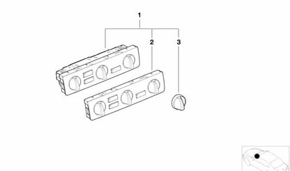 Frontal del panel de control del climatizador OEM 64116904311 para BMW E46. Original BMW.