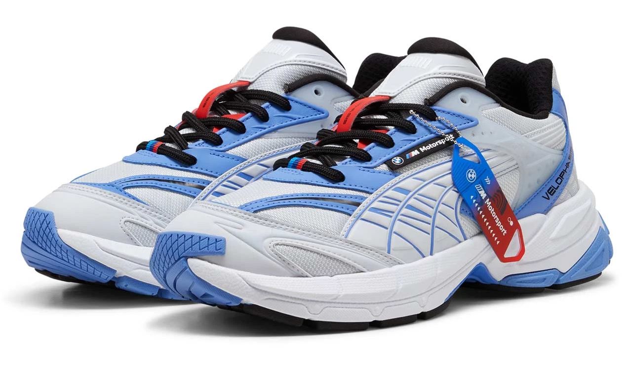 Zapatillas deportivas BMW M Motorsport Velophasis "CGS" unisex OEM 80195B31996. Diseño inspirado en los 2000 con logo BMW M y Puma. Original BMW.