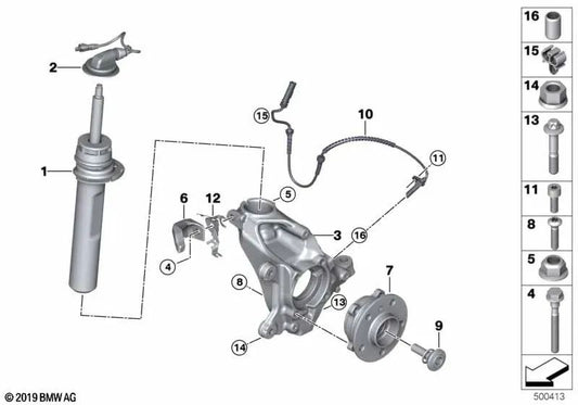 Front DSC boost sensor for BMW F52 1 Series, F45, F46 2 Series, X1 F48, F49, X2 F39 (OEM 34526850767). Original BMW.