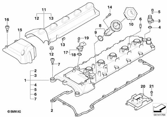 Zylinderdeckel für BMW E60, E61N, E63, E64 (OEM 11127891023). Original BMW
