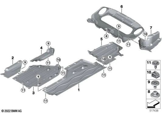 Rear diffuser for BMW G70 (OEM 51755A67A70). Original BMW