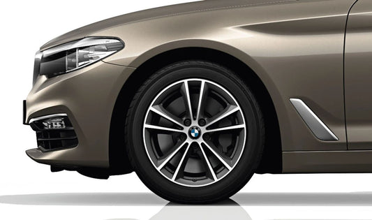 Llantas de aleación diseño V-Radio 17" OEM 36116863417 para BMW G30, G30N, G31, G31N, G38. Color ferricgrey bicolor brillante. Original BMW.