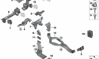 Parrilla de aire fresco trasera OEM 64229306133 para MINI Clubman F54, F54 LCI, Countryman F60, F60 LCI y más. Original MINI.