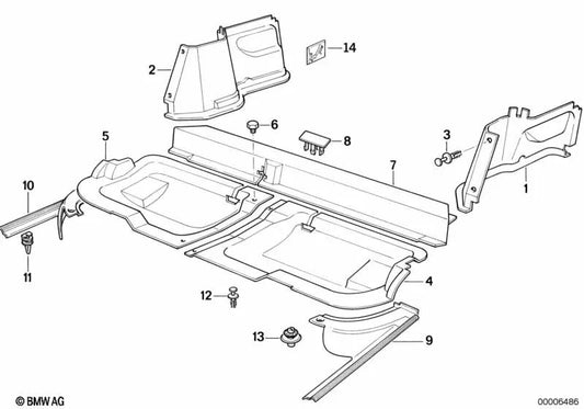 Botão de pressão para BMW Série 5 E34 (OEM 51478107047). BMW originais.