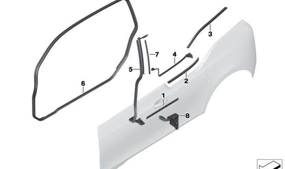 Junta puerta pilar B derecha OEM 51767277060 para BMW i3 (I01, I01N). Original BMW.