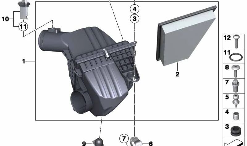 Perno de bola para BMW Serie 5 F07, F10, F11, F18, Serie 6 F06, F12, F13, Serie 7 F01, F02 (OEM 13717591536). Original BMW.