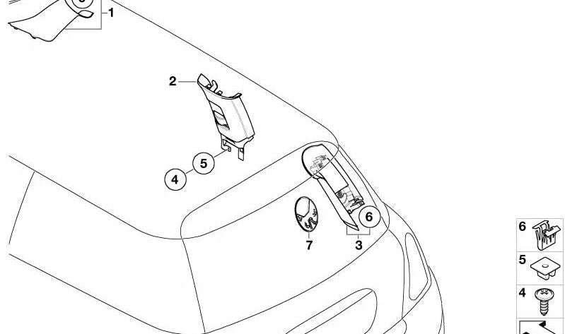 Embellecedor interior columna B izquierda Horizon Grey OEM 51437029451 para MINI R50 y R53. Original MINI.