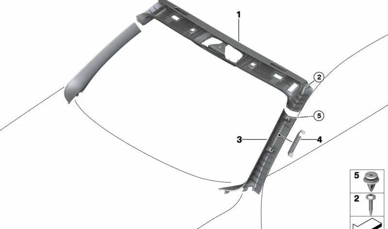 Cubierta de base del parabrisas OEM 51447401171 para BMW F23 (Serie 2 Cabrio). Original BMW.